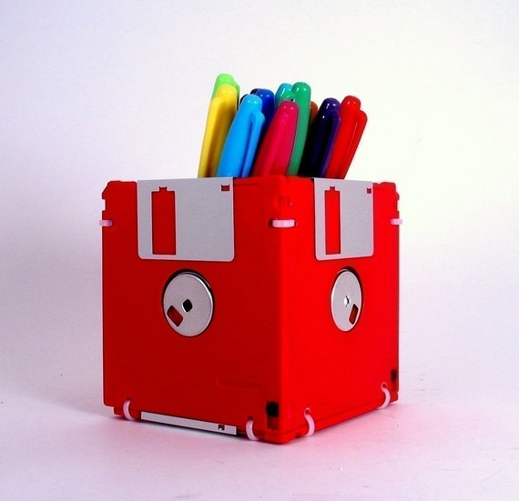 floppy disk holder The Floppy Disk Pen and Pencil Holder