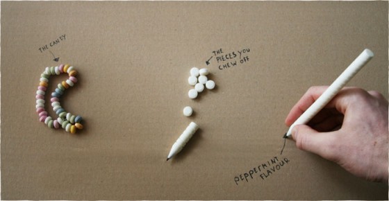 Post image for Dave Hakkens’ Edible Pens- Chew, Write, and Do It Again!