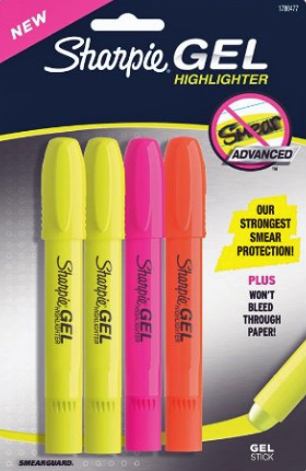 sharpiegelhighlighterassortedpack Sharpie Gel Highlighters Finally a Highlighter That Doesnt Bleed!