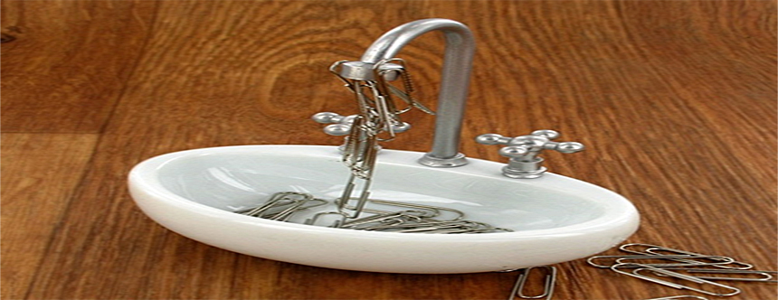 kitchen sink paper clip holder